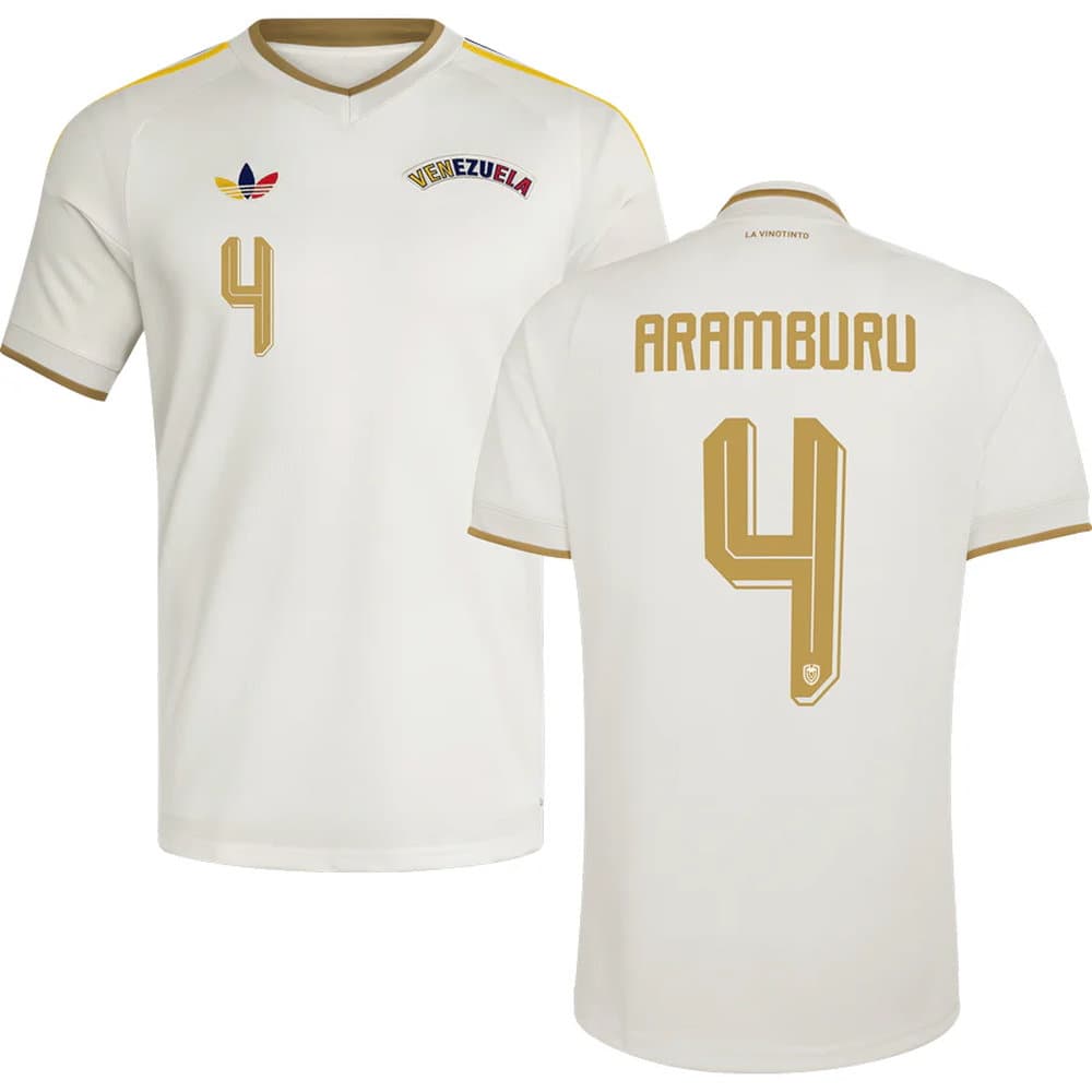 Men's ARAMBURU #4 Venezuela Away Replica Jersey World Cup 2026 Men's ARAMBURU #4 Venezuela Away Replica Jersey World Cup 2026