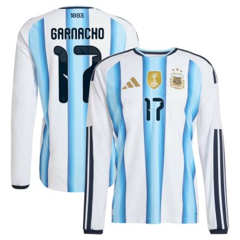 Men's GARNACHO #17 Argentina Home Authentic Long Sleeve Jersey World Cup 2026 Men's GARNACHO #17 Argentina Home Authentic Long Sleeve Jersey World Cup 2026