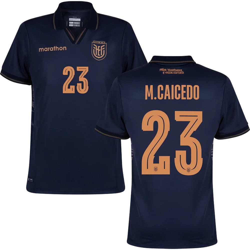 Men's M.CAICEDO #23 Ecuador Away Replica Jersey World Cup 2026