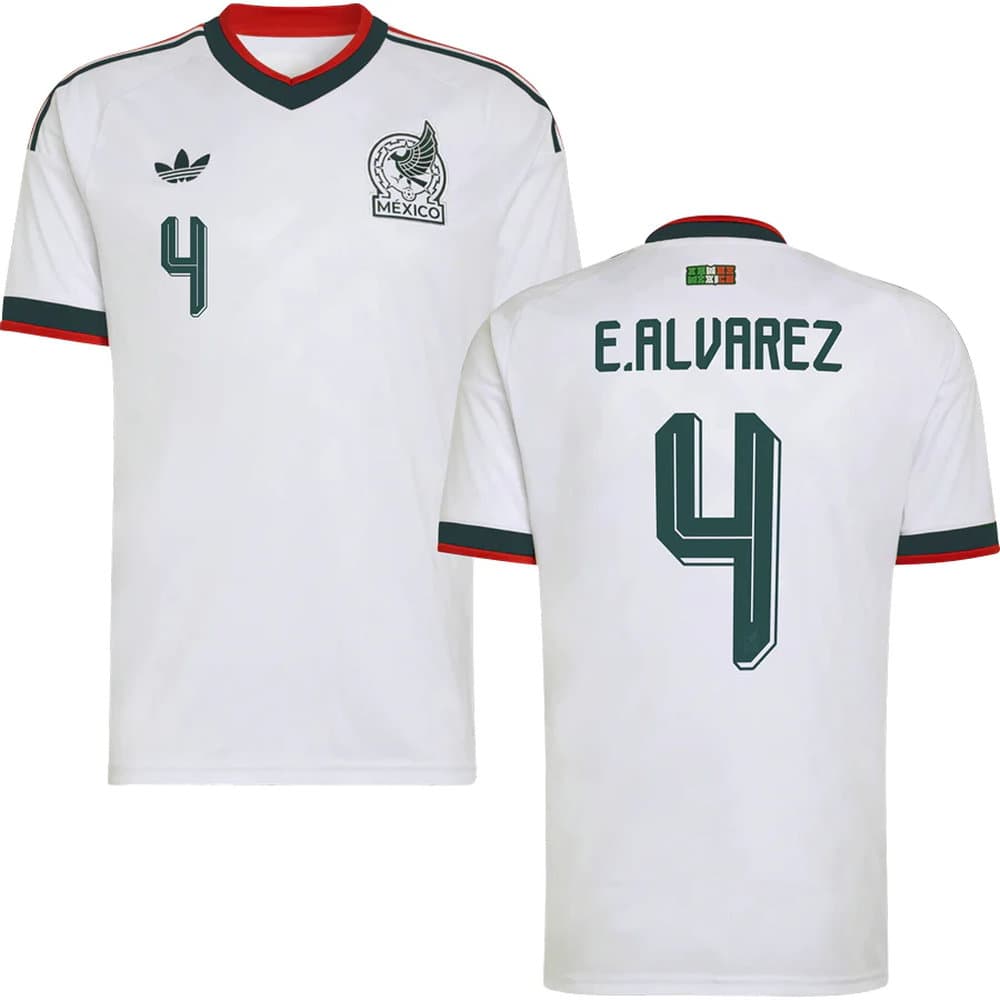 Men's E.ALVAREZ #4 Mexico Away Replica Jersey World Cup 2026