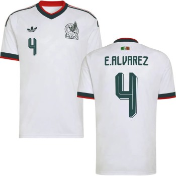 Men's E.ALVAREZ #4 Mexico Away Replica Jersey World Cup 2026