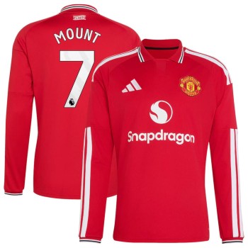 Men's MOUNT #7 Manchester United Home Replica Long Sleeve Jersey 2026/27 Men's MOUNT #7 Manchester United Home Replica Long Sleeve Jersey 2026/27