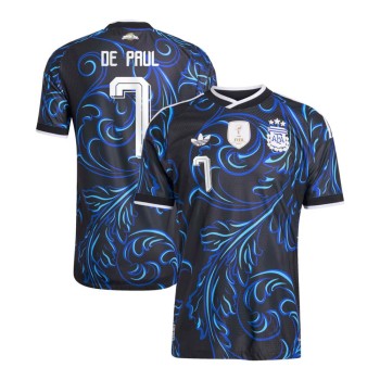 Kid's Rodrigo De Paul #7 Argentina Away Authentic Jersey World Cup 2026
