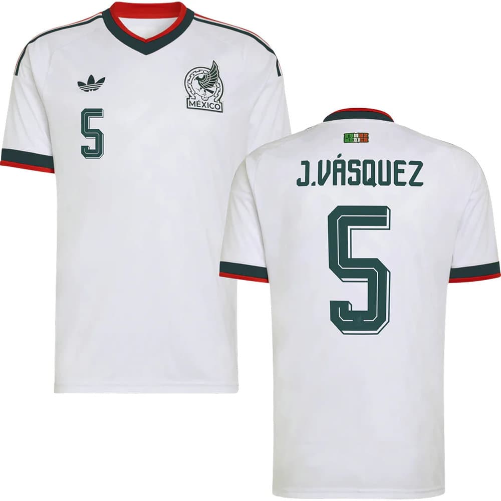 Kid's J.VÁSQUEZ #5 Mexico Away Replica Jersey World Cup 2026