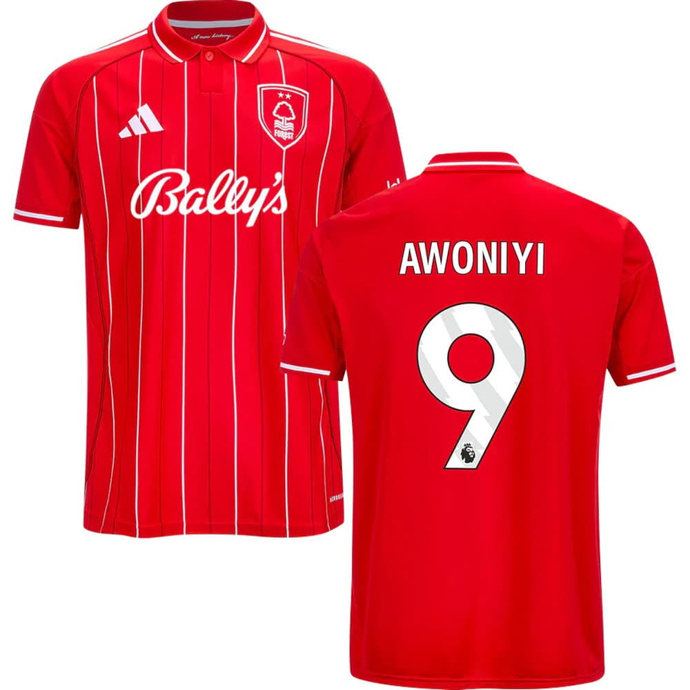Men's AWONIYI #9 Nottingham Forest Home Replica Jersey 2025/26