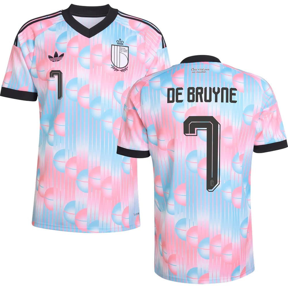 Men's DE BRUYNE #7 Belgium Away Replica Jersey World Cup 2026