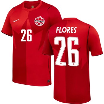 Men's FLORES #26 Canada Home Replica Jersey World Cup 2026