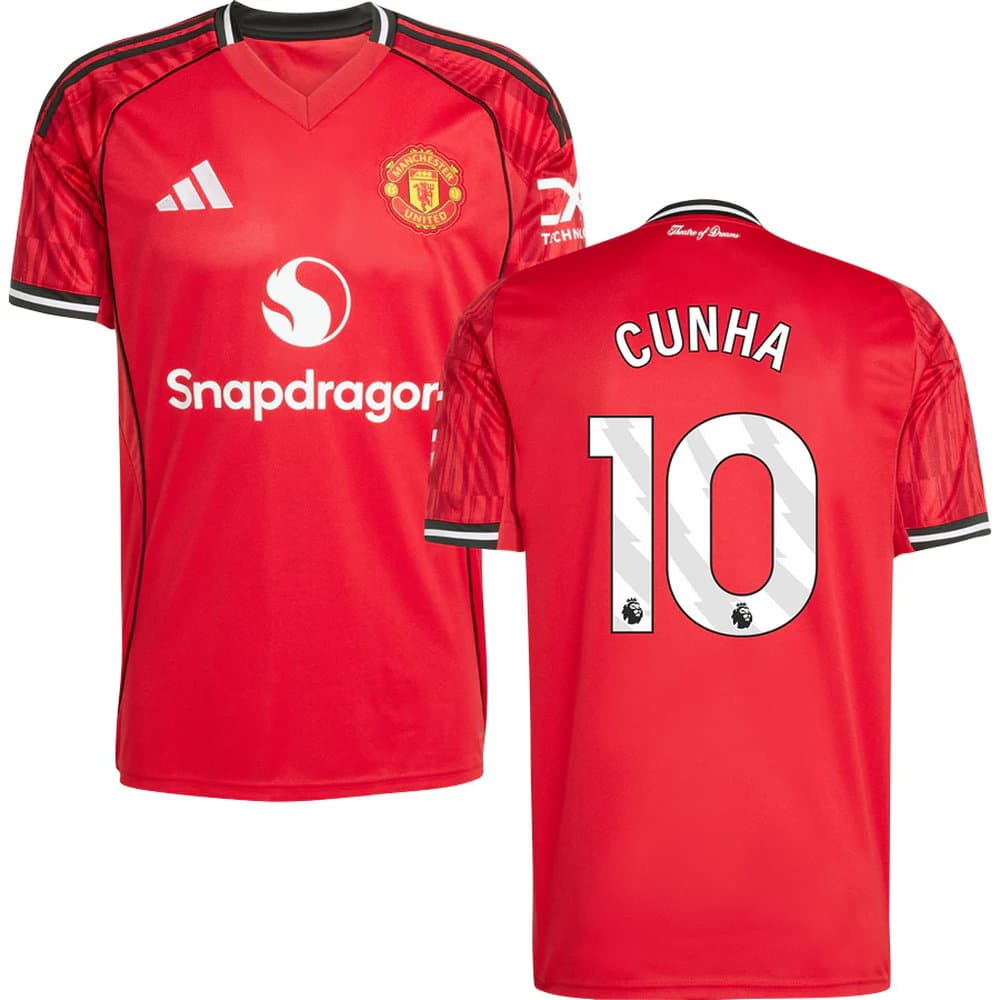 Men's CUNHA #10 Manchester United Home Replica Jersey 2025/26 Men's CUNHA #10 Manchester United Home Replica Jersey 2025/26