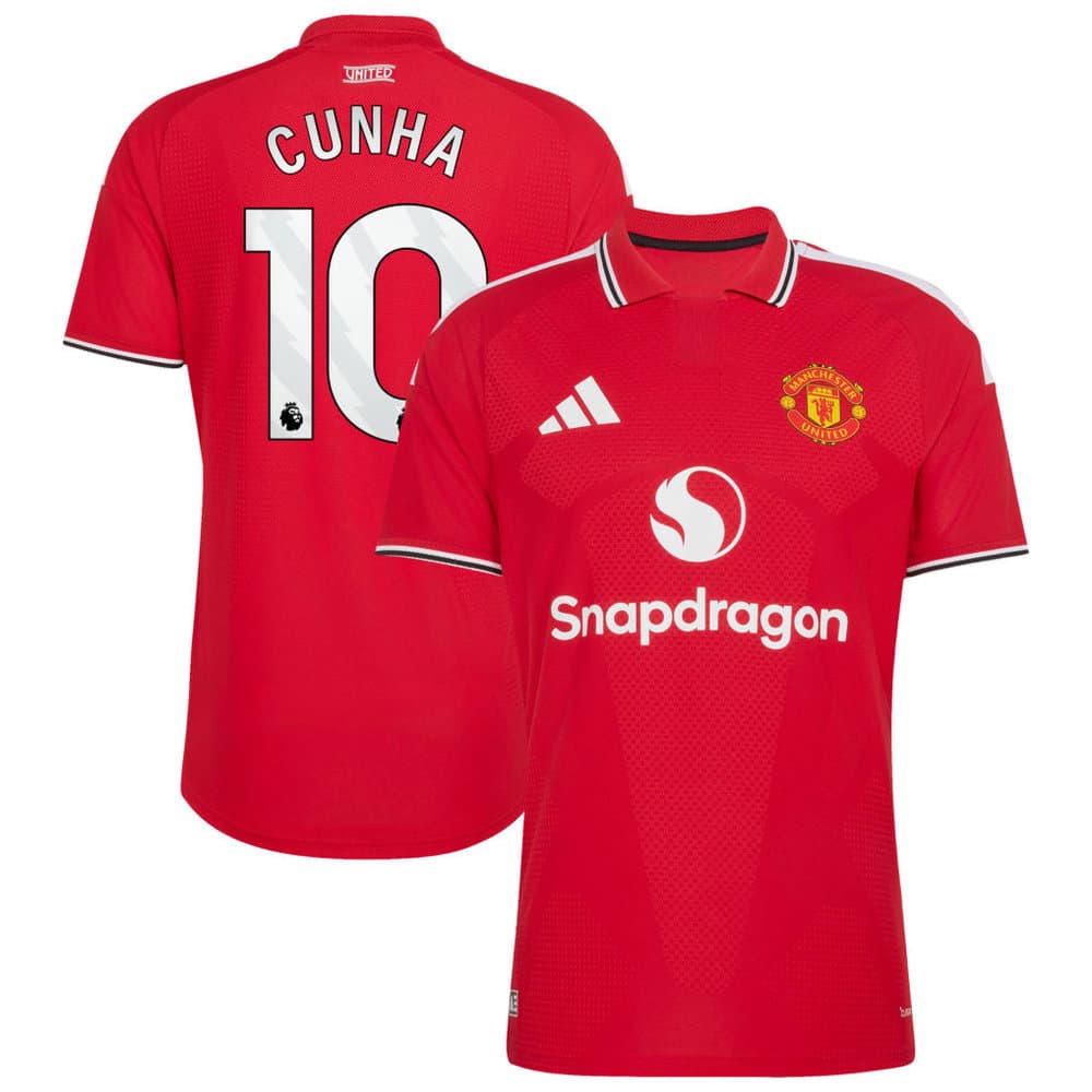 Men's CUNHA #10 Manchester United Home Authentic Jersey 2026/27