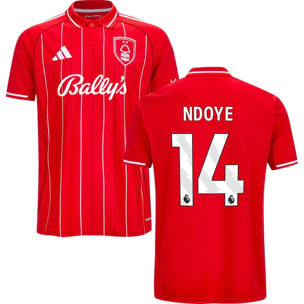 Men's NDOYE #14 Nottingham Forest Home Replica Jersey 2025/26
