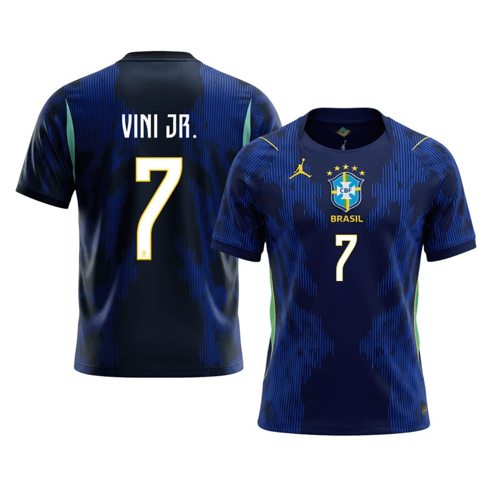 Men's Vini Jr. #7 Brazil Away Replica Jersey World Cup 2026