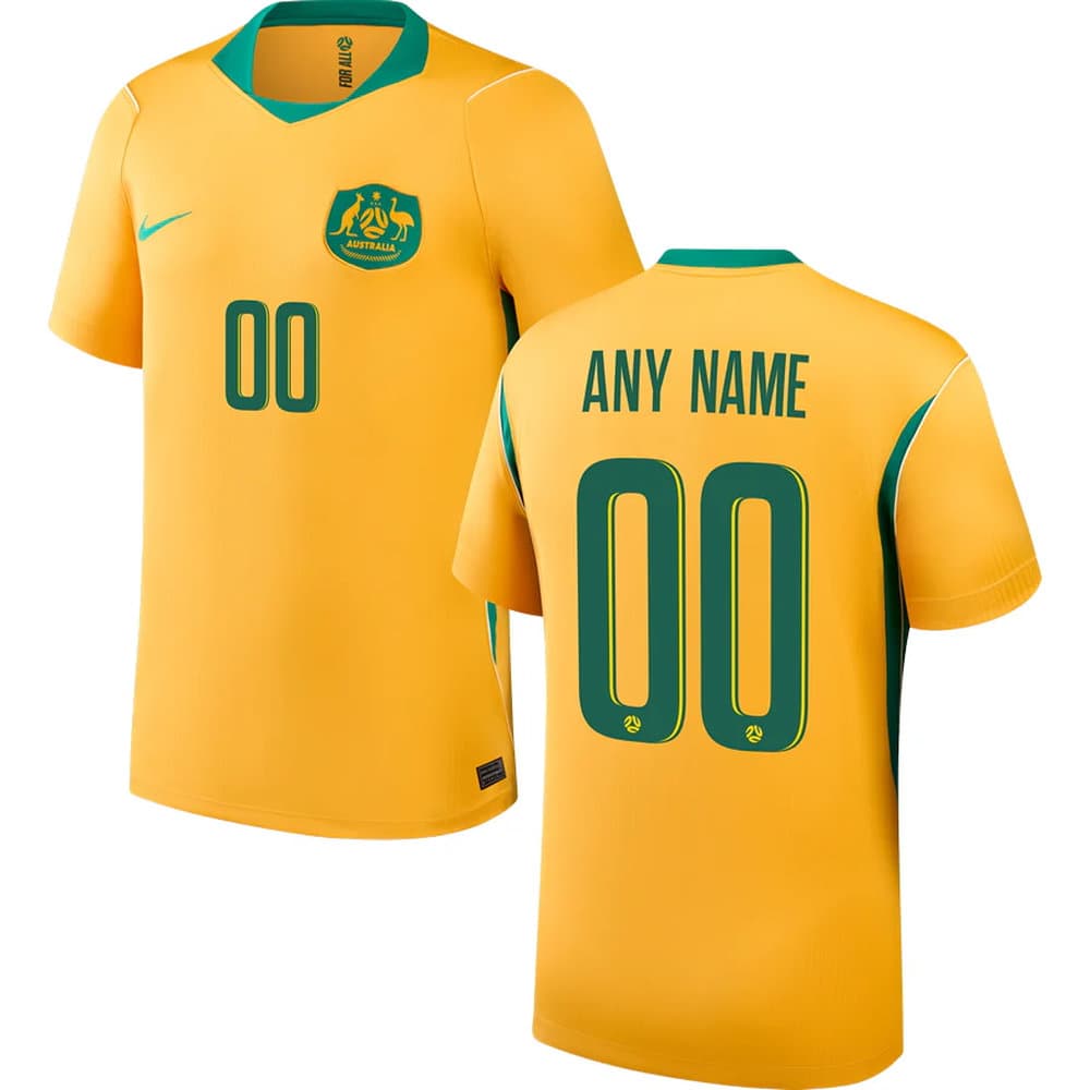 Men's Australia Home Replica Custom Jersey World Cup 2026 Men's Australia Home Replica Custom Jersey World Cup 2026