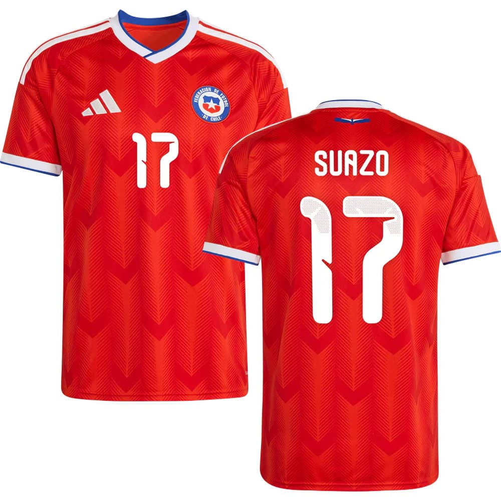 Men's SUAZO #17 Chile Home Replica Jersey World Cup 2026 Men's SUAZO #17 Chile Home Replica Jersey World Cup 2026