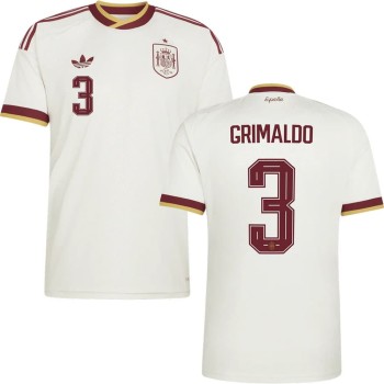 Kid's GRIMALDO #3 Spain Away Replica Jersey World Cup 2026