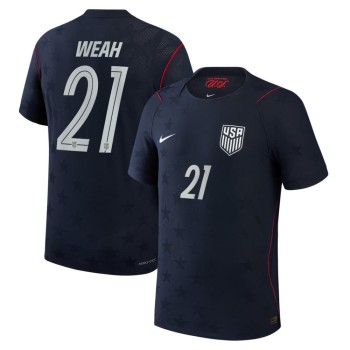 Men's Timothy Weah #21 USA Away Match Authentic Jersey World Cup 2026