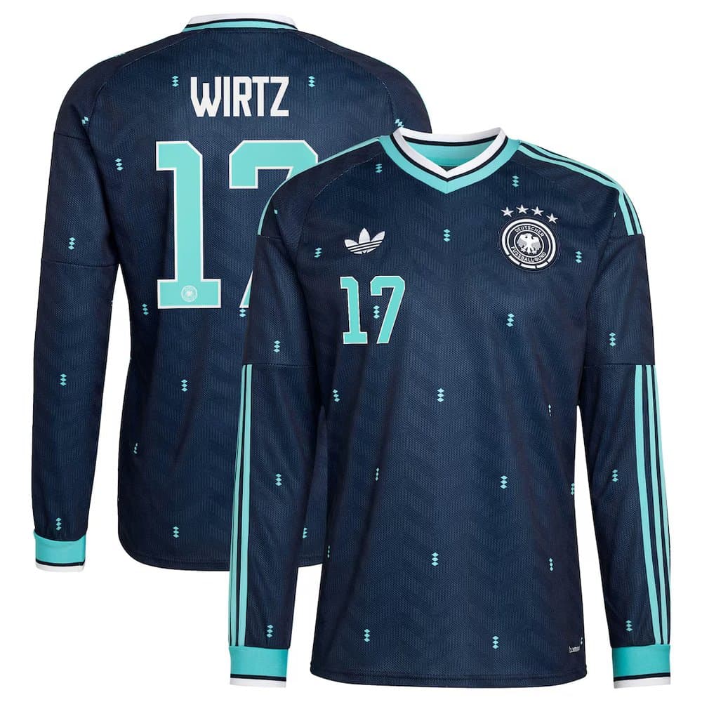Men's Florian Wirtz #17 Germany Away Replica Long Sleeve Jersey World Cup 2026 Men's Florian Wirtz #17 Germany Away Replica Long Sleeve Jersey World Cup 2026