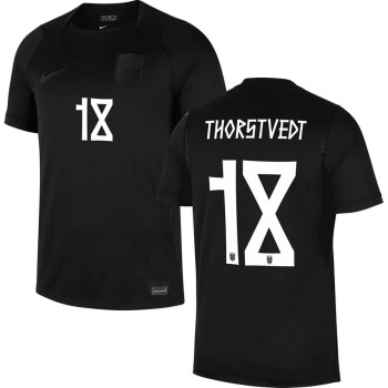 Kid's THORSTVEDT #18 Norway Away Replica Jersey World Cup 2026