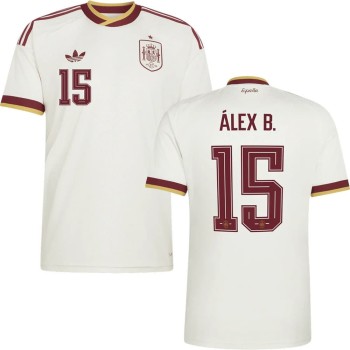 Kid's ÁLEX B. #15 Spain Away Replica Jersey World Cup 2026