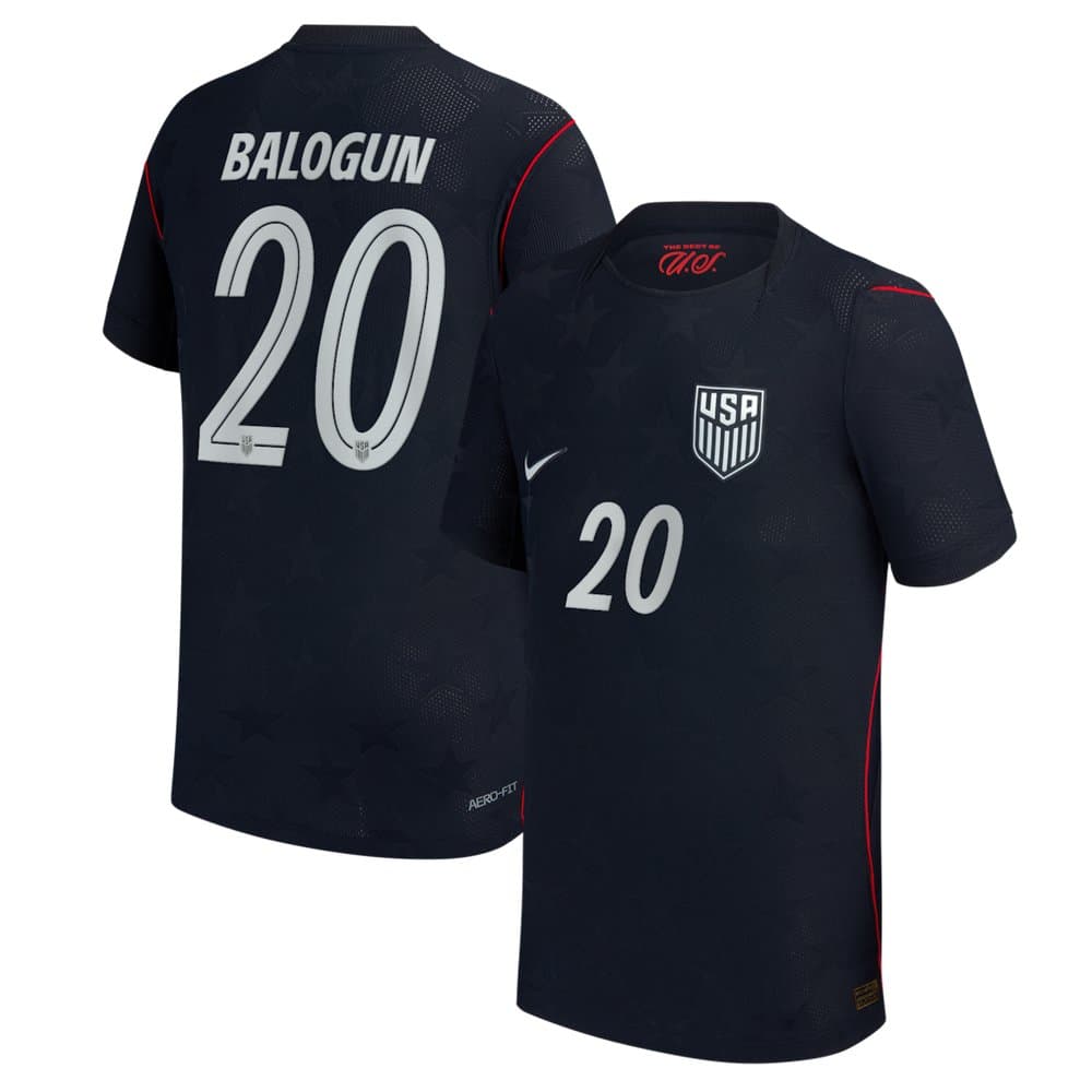 Kid's Folarin Balogun #20 USA Away Match Authentic Jersey World Cup 2026 Kid's Folarin Balogun #20 USA Away Match Authentic Jersey World Cup 2026