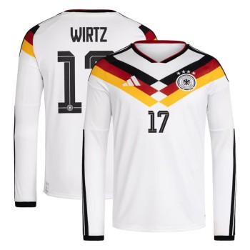 Men's Florian Wirtz #17 Germany Home Replica Long Sleeve Jersey World Cup 2026