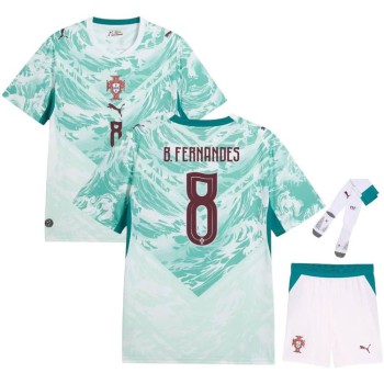 Men's B.FERNANDES #8 Portugal Away Replica Jersey Full Kit World Cup 2026