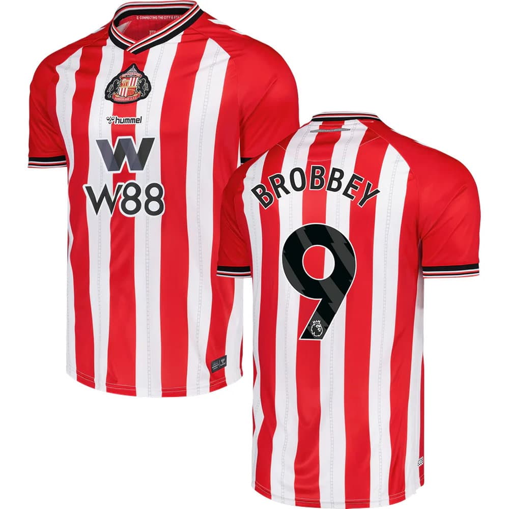 Men's BROBBEY #9 Sunderland AFC Home Replica Jersey 2025/26