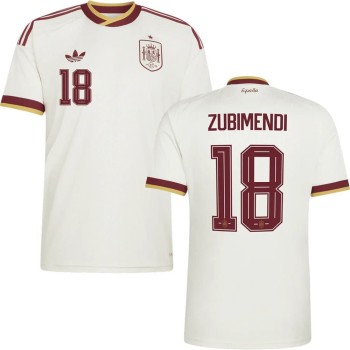 Kid's ZUBIMENDI #18 Spain Away Replica Jersey World Cup 2026