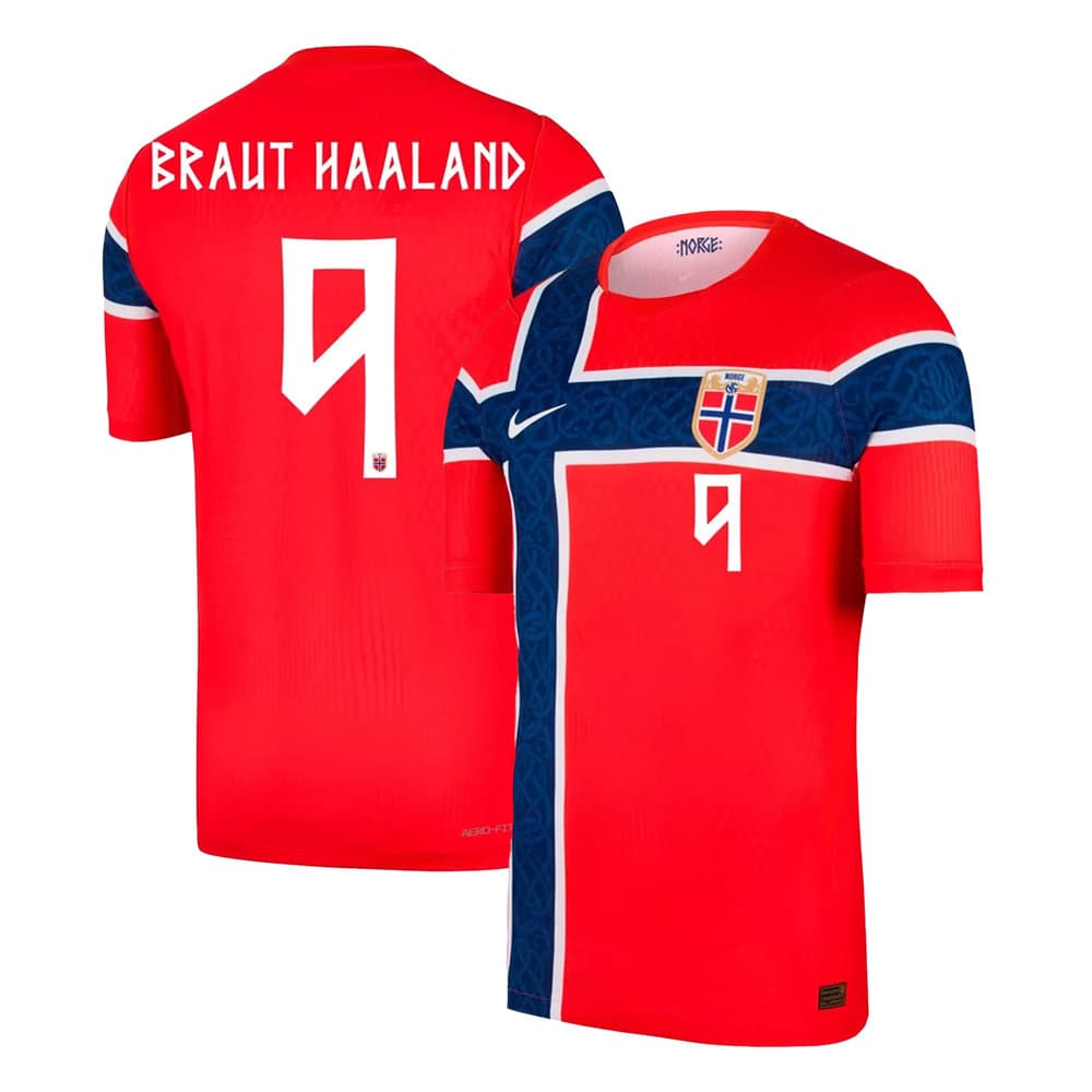Men's BRAUT HAALAND #9 Norway Home Match Replica Jersey World Cup 2026