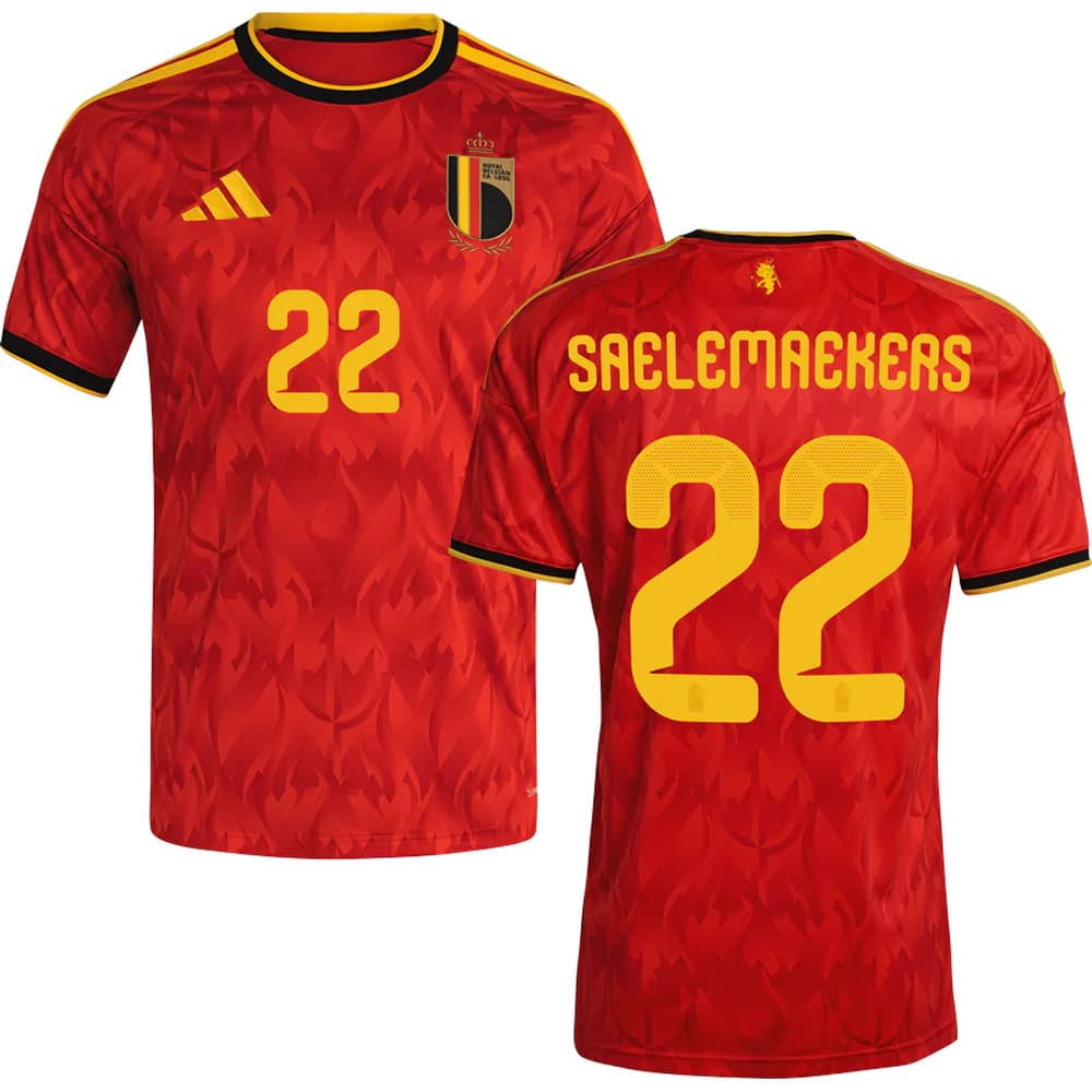 Kid's SAELEMAEKERS #22 Belgium Home Replica Jersey World Cup 2026