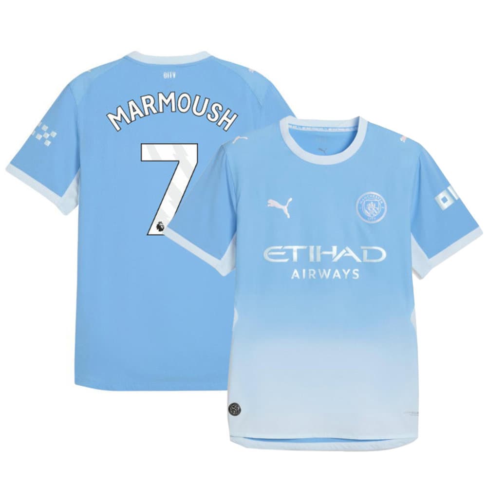 Kid's MARMOUSH #7 Manchester City Home Authentic Jersey 2026/27