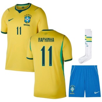 Men's RAPHINHA #11 Brazil Home Replica Jersey Full Kit World Cup 2026