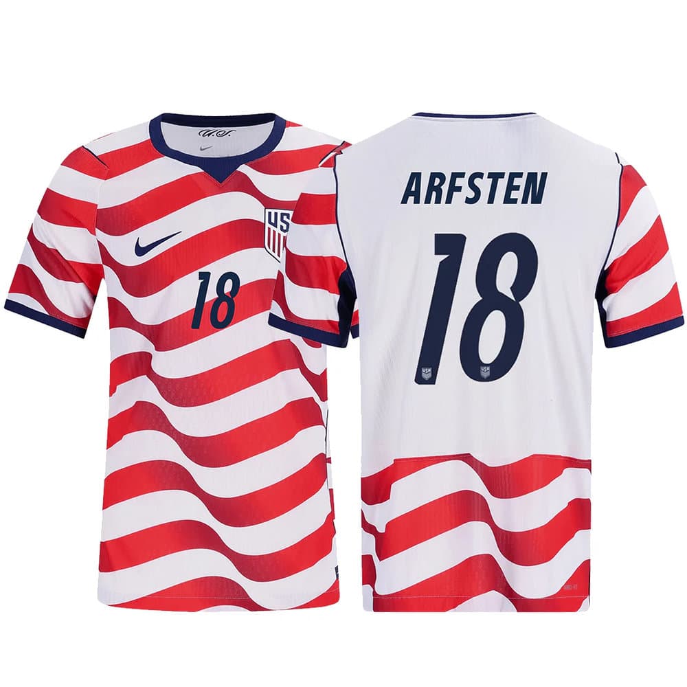 Kid's Max Arfsten #18 USA Home Match Authentic Jersey World Cup 2026
