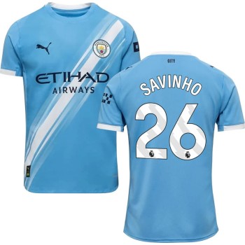 Kid's SAVINHO #26 Manchester City Home Stadium Replica Jersey 2025/26