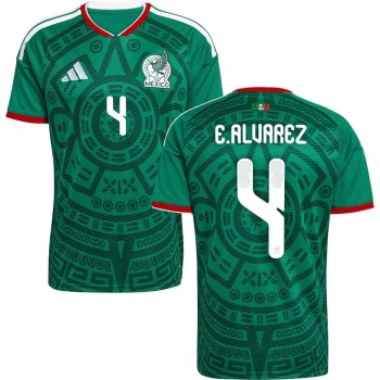 Men's E.ALVAREZ #4 Mexico Home Replica Jersey World Cup 2026