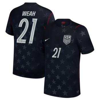 Men's Timothy Weah #21 USA Away Stadium Replica Jersey World Cup 2026