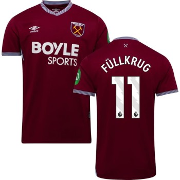 Men's FÜLLKRUG #11 West Ham United Home Replica Jersey 2025/26
