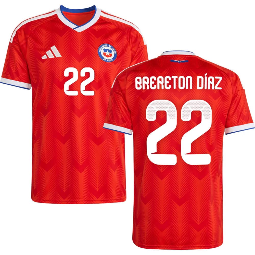 Kid's Brereton Díaz #22 Chile Home Replica Jersey World Cup 2026 Kid's Brereton Díaz #22 Chile Home Replica Jersey World Cup 2026