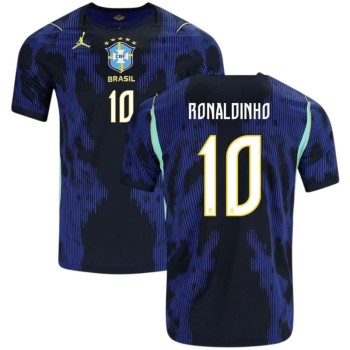 Men's Ronaldinho Gaúcho #10 Brazil Away Replica Jersey World Cup 2026
