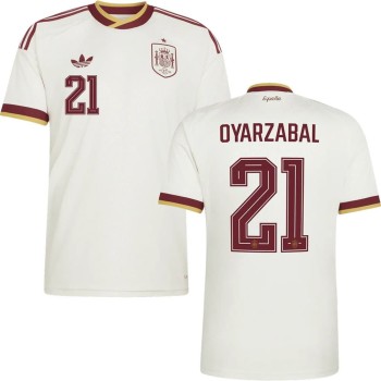 Kid's OYARZABAL #21 Spain Away Replica Jersey World Cup 2026