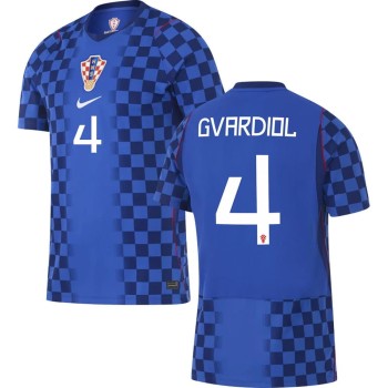 Men's GVARDIOL #4 Croatia Away Replica Jersey World Cup 2026