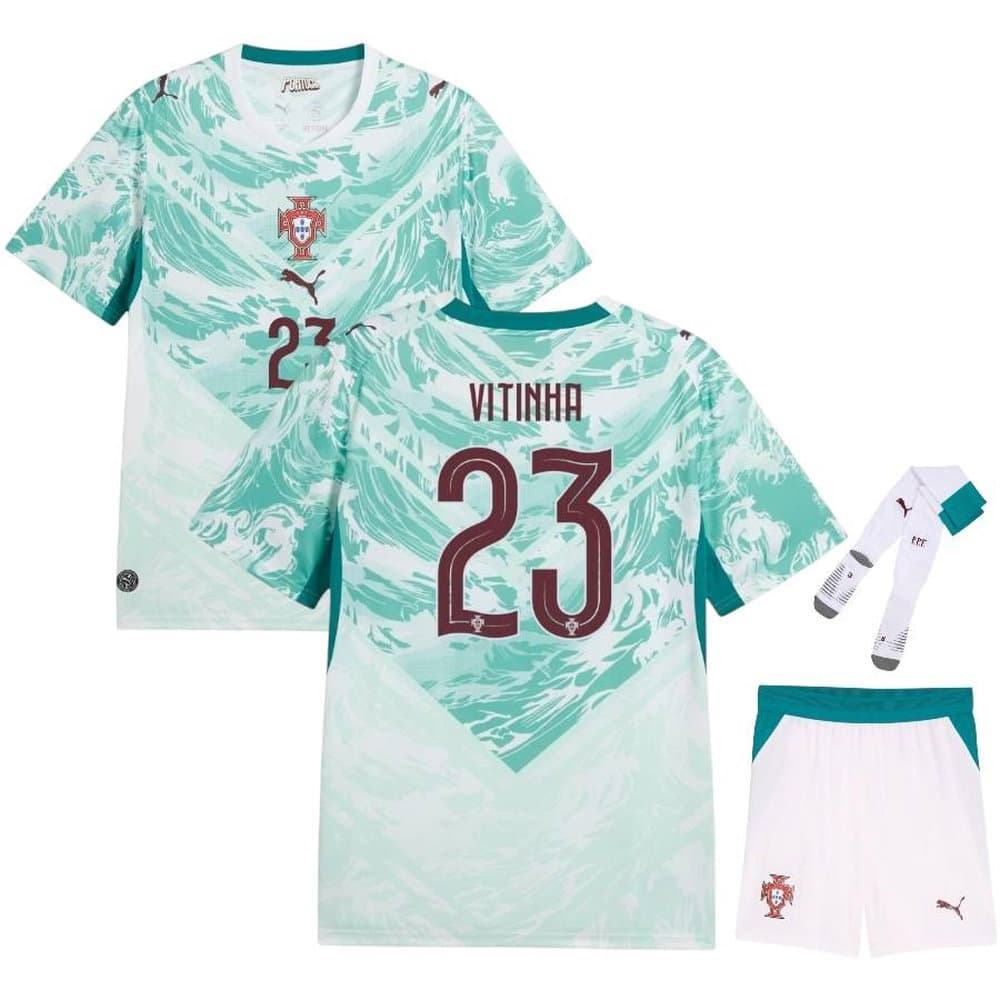 Kid's VITINHA #23 Portugal Away Replica Jersey Full Kit World Cup 2026