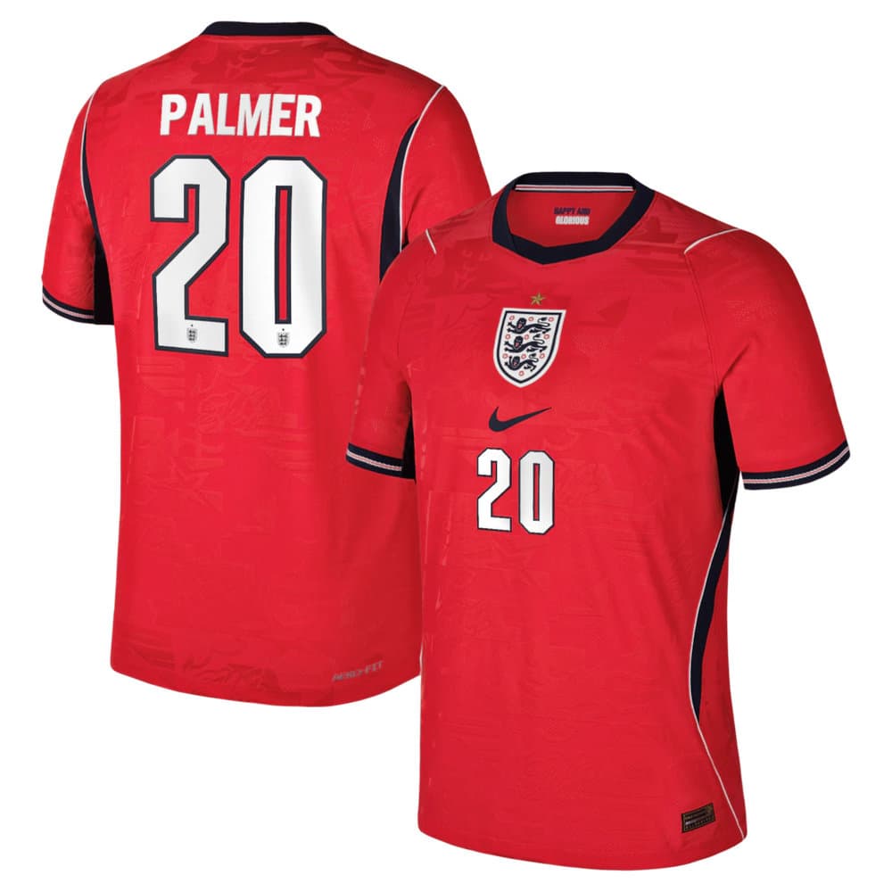 Men's Cole Palmer #20 England Away Match Authentic Jersey World Cup 2026