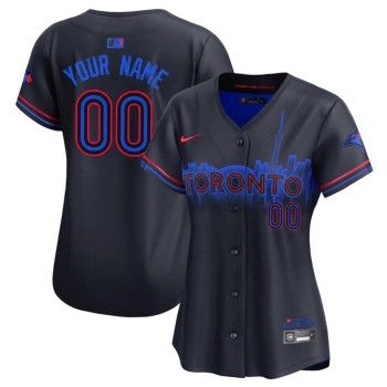 Women's Toronto Blue Jays Black 2024 City Connect Limited Custom Jersey Women's Toronto Blue Jays Black 2024 City Connect Limited Custom Jersey