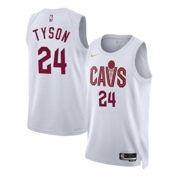 Men's Cleveland Cavaliers #24 Jaylon Tyson White 2024 Draft Association Edition Stitched Jersey Men's Cleveland Cavaliers #24 Jaylon Tyson White 2024 Draft Association Edition Stitched Jersey