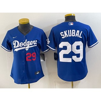 Women's Los Angeles Dodgers #29 Tarik Skubal Royal Cool Base Stitched Baseball Jersey Women's Los Angeles Dodgers #29 Tarik Skubal Royal Cool Base Stitched Baseball Jersey