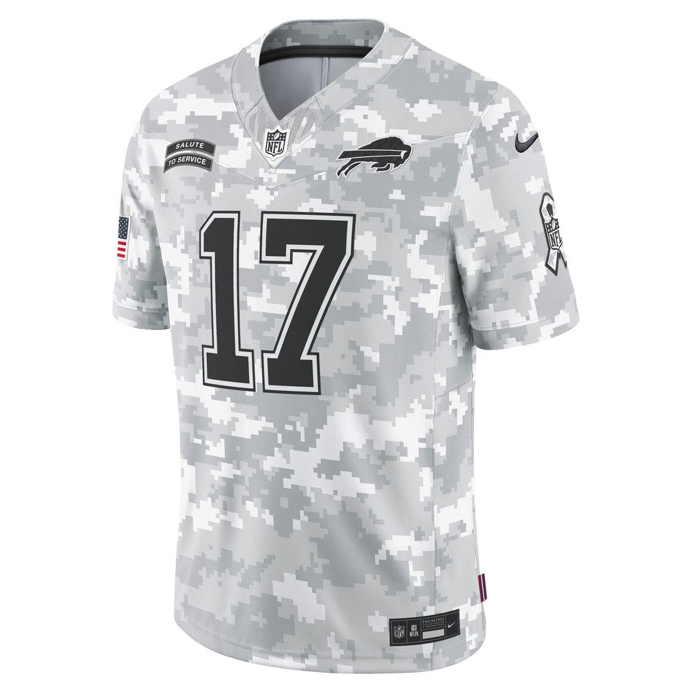 Men's Buffalo Bills Josh Allen Arctic Camo 2024 Salute to Service Limited Jersey