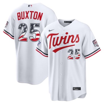 Men's Minnesota Twins #25 Byron Buxton Nike White 2026 All-Star Edition Stars & Stripes Stadium Jersey Men's Minnesota Twins #25 Byron Buxton Nike White 2026 All-Star Edition Stars & Stripes Stadium Jersey
