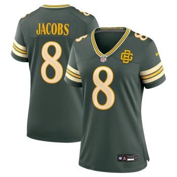 Women's Green Bay Packers #8 Josh Jacobs Green 2026 Rivalries Collection Game Jersey Women's Green Bay Packers #8 Josh Jacobs Green 2026 Rivalries Collection Game Jersey