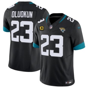 Men's Jacksonville Jaguars #23 Foyesade Oluokun Black 2026 4-Star C Patch Vapor F.U.S.E. Limited Jersey Men's Jacksonville Jaguars #23 Foyesade Oluokun Black 2026 4-Star C Patch Vapor F.U.S.E. Limited Jersey