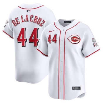 Men's Cincinnati Reds #44 Elly De La Cruz Nike White Home Limited Player Jersey Men's Cincinnati Reds #44 Elly De La Cruz Nike White Home Limited Player Jersey